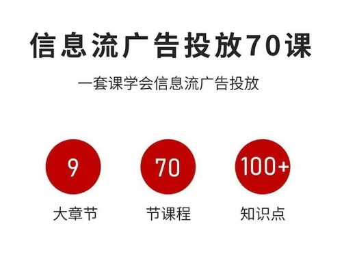 信息流广告投放实战70课，一套课学会信息流广告投放，迄今为止，最系统化教程-聊项目