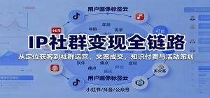 IP社群变现全链路,从定位获客到社群运营、文案成交,知识付费与活动策划-聊项目