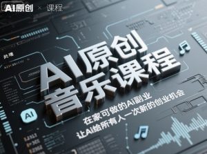 AI原创音乐课程,在家可做的Ai副业,让Ai给所有人一次新的创业机会-聊项目