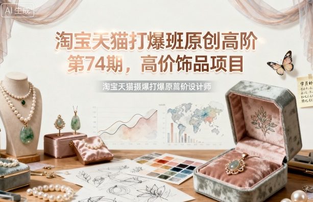 淘宝天猫打爆班原创高阶第74期，高价饰品项目-聊项目