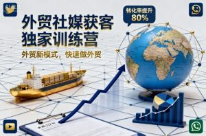 外贸社媒获客独家训练营,外贸新模式,快速做外贸-聊项目