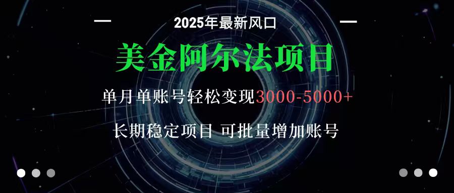 美金阿尔法项目：一部手机每天只需10分钟，轻松稳定赚美元-聊项目