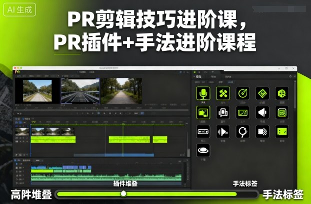 PR剪辑技巧进阶课，PR插件+手法进阶课程-聊项目