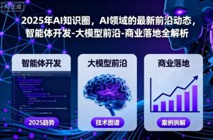 2025年AI知识圈,AI领域的最新前沿动态,智能体开发-大模型前沿-商业落地全解析-聊项目
