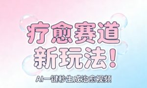 AI+疗愈+一键生成,一分钟一条素材,每天想要多少素材就多少素材,矩阵做,月入1W-聊项目