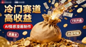 公众号冷门赛道,用AI做情感漫画,7天开通流量主,操作简单,小白可玩-聊项目