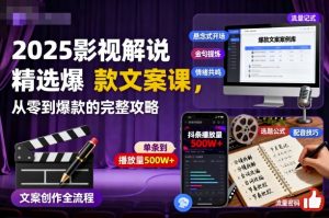 2025影视解说精选爆款文案课,从零到爆款的完整攻略-聊项目