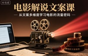 电影解说文案课,从文案多维度学习电影的流量密码-聊项目
