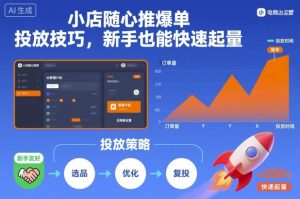 小店随心推爆单投放技巧,新手也能快速起量-聊项目