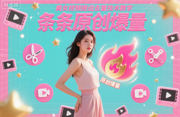 美女视频搬运去重技术教学，条条原创爆量-聊项目