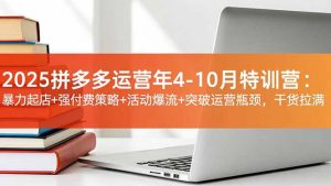 2025拼多多运营年4-10月特训营:暴力起店+强付费策略+活动爆流+突破运营瓶颈,干货拉满-聊项目