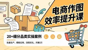 电商作图效率提升课,批量生产、模板应用、流程优化,20+细分品类实操案例,月赚3万-聊项目