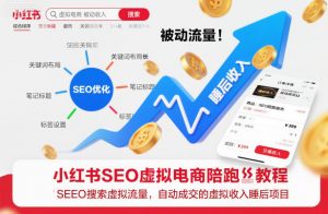 小红书SEO虚拟电商陪跑教程,实现seo搜索被动流量,自动成交的被动收入睡后项目-聊项目