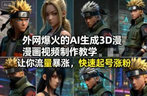 外网爆火的AI生成3D漫画视频制作教学,让你流量暴涨,快速起号涨粉!-聊项目