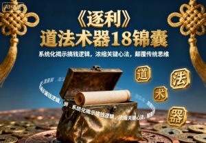 《逐利》道法术器18锦囊,系统化揭示搞钱逻辑,浓缩关键心法,颠覆传统思维(更新)-聊项目