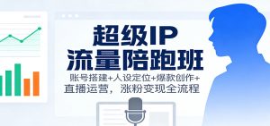 超级IP流量陪跑班:账号搭建+人设定位+爆款创作+直播运营,涨粉变现全流程-聊项目