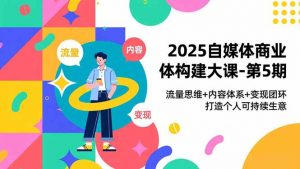 2025自媒体商业体构建大课-第5期,流量思维+内容体系+变现闭环,打造个人可持续生意-聊项目