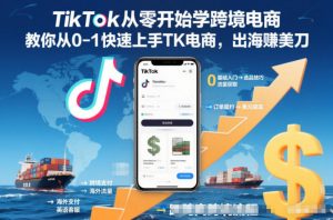 TikTok从零开始学跨境电商,教你从0-1快速上手TK电商,出海賺美刀-聊项目