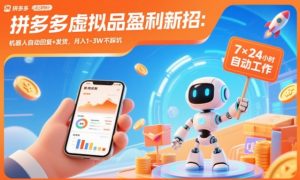 拼多多虚拟品盈利新招:机器人自动回复+发货,月入1-3W不踩坑【揭秘】-聊项目