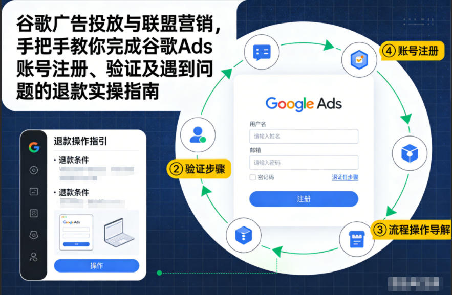 谷歌广告投放与联盟营销，手把手教你完成谷歌Ads账号注册、验证及遇到问题的退款实操指南-聊项目