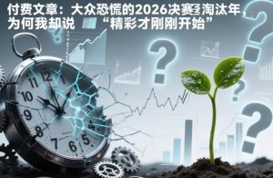 付费文章：大众恐慌的2026决赛淘汰年，为何我却说“精彩才刚刚开始”？-聊项目