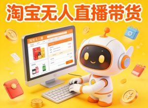 淘宝无人直播带货，24小时自动卖货，月佣金1W+，不违规不封号，不用露脸-聊项目