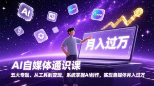 AI自媒体通识课，五大专题、从工具到变现，系统掌握AI创作，实现自媒体月入过万-聊项目
