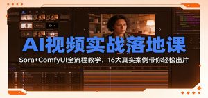 AI视频实战落地课：Sora+ComfyUI全流程教学，16大真实案例带你轻松出片-聊项目