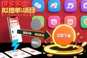 拼多多虚拟撸单项目，跳过选品和测试直接撸单-聊项目