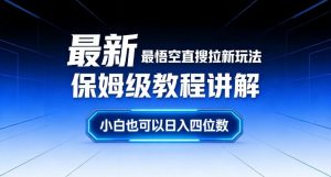 最新最悟空直搜拉新玩法保姆级教程讲解，小白也可以日入四位数-聊项目