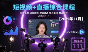 短视频+直播综合课程,审核新规-流量结构-搜索联动-核心算法-推流细节【更新】-聊项目