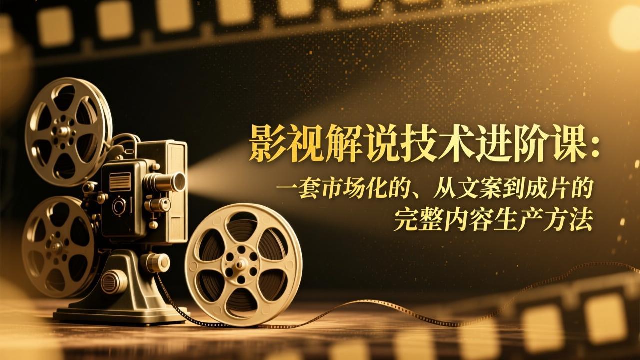 影视解说技术进阶课：一套市场化的、从文案到成片的完整内容生产方法-聊项目