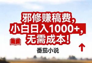 番茄小说赚稿费邪修玩法无需成本，真实日入1000+，超级简单！-聊项目