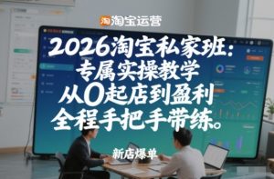2026淘宝私家班：专属实操教学，从0起店到盈利，全程手把手带练-聊项目