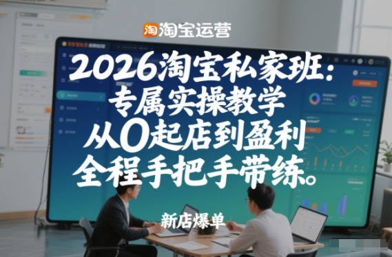 2026淘宝私家班：专属实操教学，从0起店到盈利，全程手把手带练-聊项目