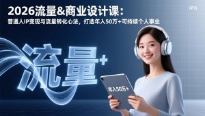 2026流量&商业设计课：普通人IP变现与流量转化心法，打造年入50万+可持续个人事业-聊项目