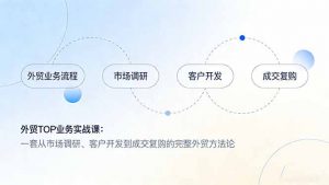 外贸TOP业务实战课：一套从市场调研、客户开发到成交复购的完整外贸方法论-聊项目