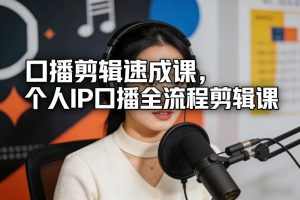 口播剪辑速成课，个人IP口播全流程剪辑课-聊项目