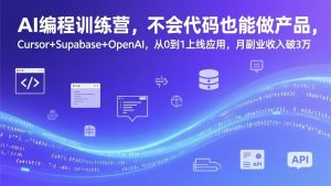 AI编程训练营，不会代码也能做产品，Cursor+Supabase+OpenAI，从0到1上线应用，月副业收入破3万-聊项目