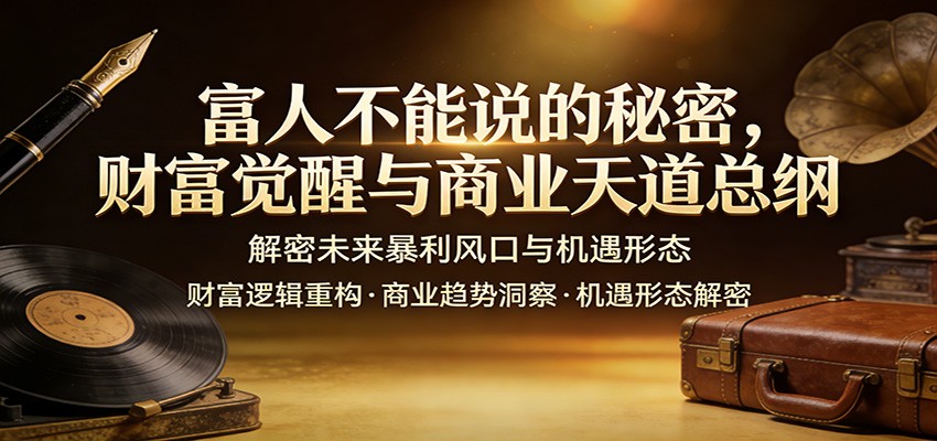 富人不能说的秘密，财富觉醒与商业天道总纲，解密未来暴利风口与机遇形态-聊项目