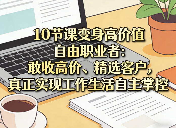 10节课变身高价值自由职业者：敢收高价、精选客户，真正实现工作生活自主掌控-聊项目