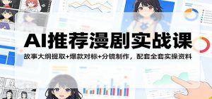 AI推荐漫剧实战课：故事大纲提取+爆款对标+分镜制作，配套全套实操资料-聊项目