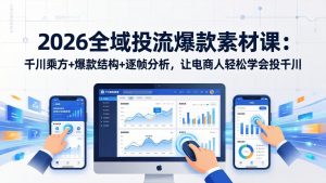 2026全域投流爆款素材课：千川乘方+爆款结构+逐帧分析，让电商人轻松学会投千川-聊项目