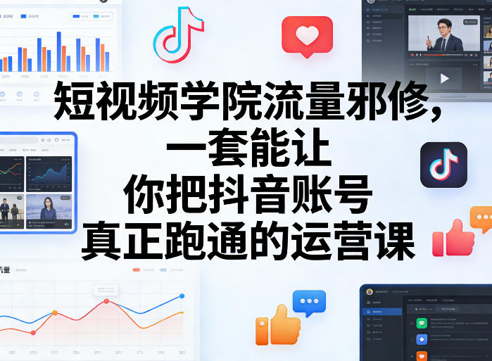 短视频学院流量邪修，一套能让你把抖音账号真正跑通的运营课-聊项目