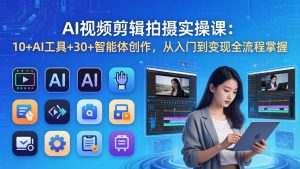 AI 视频剪辑拍摄实操课：10+AI工具+30+智能体创作，从入门到变现全流程掌握-聊项目