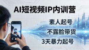 2026AI短视频IP内训营：从素人起号到不露脸带货，3天暴力起号全流程拆解-聊项目