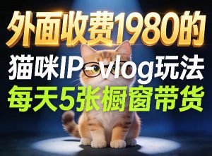 宠物赛道猫咪IP-vlog玩法，26条视频涨粉29W，每天5张橱窗带货拆解-聊项目