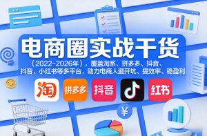 电商圈实战干货(2023-2026年)，覆盖淘系、拼多多、抖音、小红书等多平台，助力电商人避开坑、提效率、稳盈利(更新4月)-聊项目