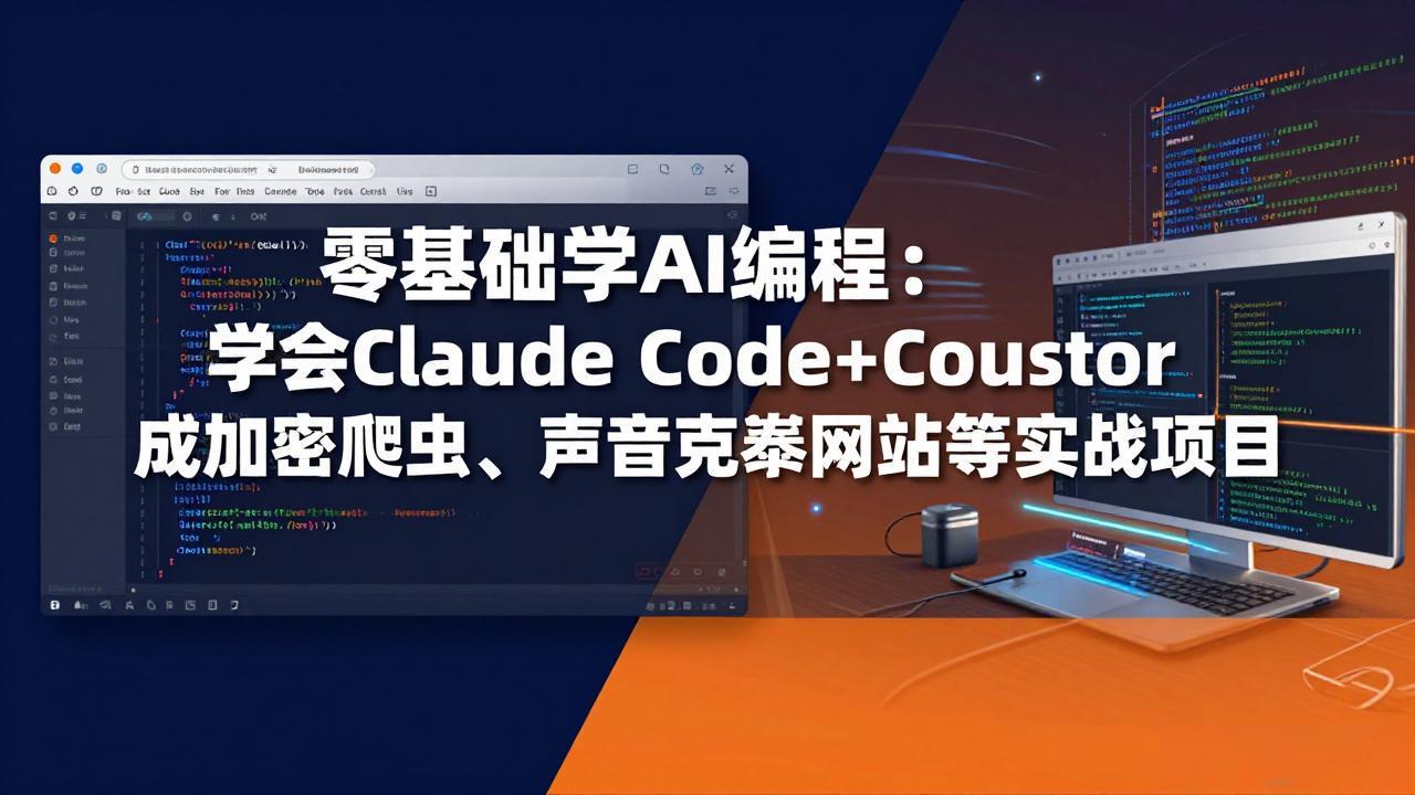 零基础学AI编程：学会Claude Code+Cursor完成加密爬虫、声音克隆网站等实战项目-聊项目