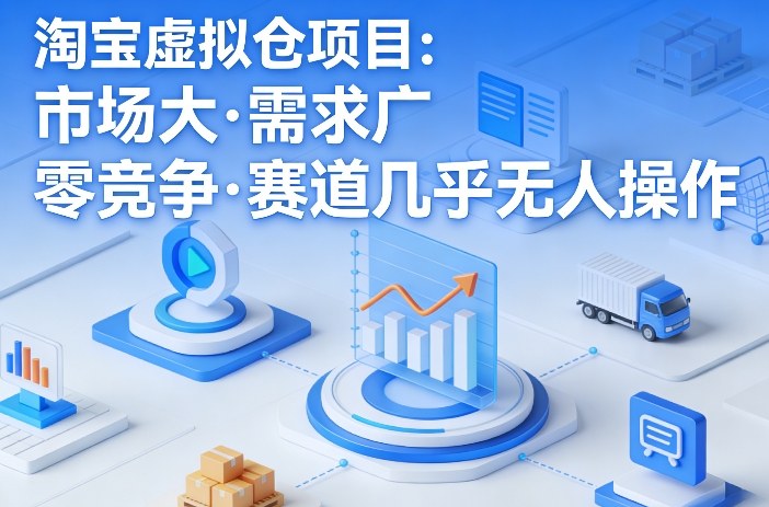 淘宝虚拟仓项目，市场大，需求广，零竞争，赛道几乎没人操作(更新0410)-聊项目